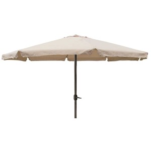 Lex XXL Alu Sonnenschirm Ø 4 m Kurbelschirm Gartenschirm Marktschirm Krempe Beige