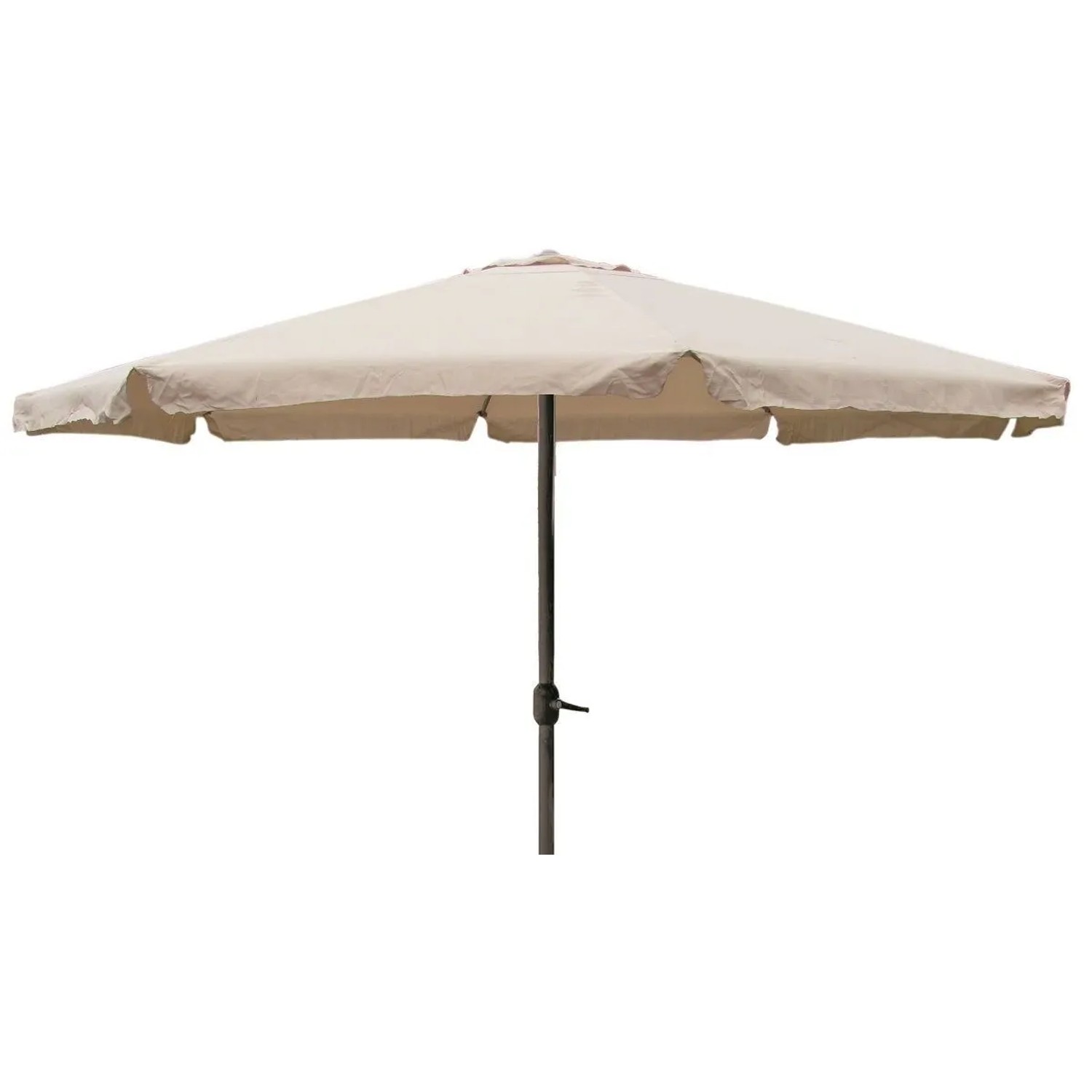Lex XXL Alu Sonnenschirm Ø 4 m Kurbelschirm Gartenschirm Marktschirm Krempe Beige