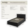 Tectake Polsterbett Sedona In Samtoptik Mit Steppmuster Indirekte Led Beleuchtung An Den Seiten 120 x 200 cm 215 x 129 x 83 cm Samtoptik Schwarz_6