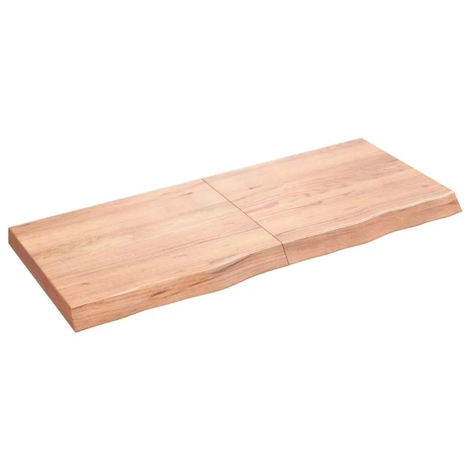 vidaXL Tischplatte Hellbraun 120x50x2-6cm Massivholz Eiche Behandelt 3156374