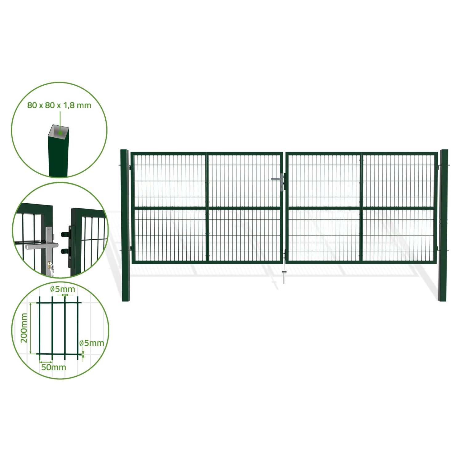 Casanoov Razo Grünes Netz Schwingtor  4 M  H  140 Cm günstig online kaufen