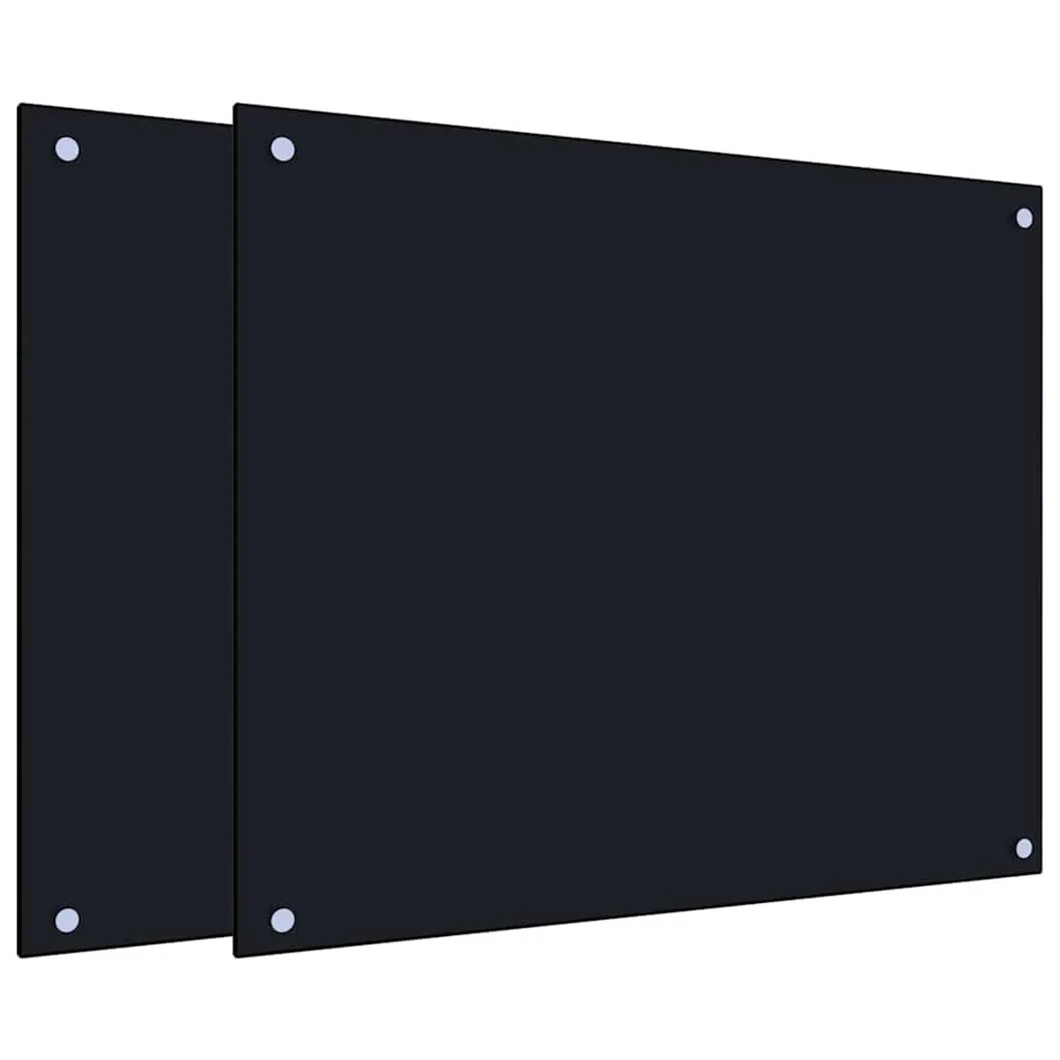 vidaXL Küchenrückwände 2 Stk Schwarz 70x60 cm Hartglas 3315797
