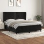 Schwarzes vidaXL Boxspringbett (180x200 cm) mit Matratze und Samtbezug.