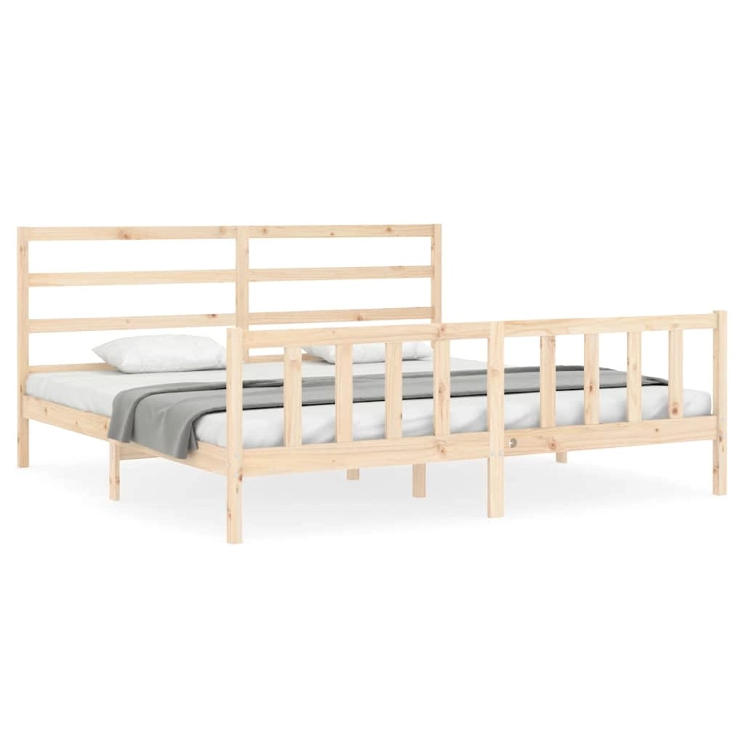 vidaXL Massivholzbett ohne Matratze 200x200 cm Kiefer 3191926 günstig online kaufen