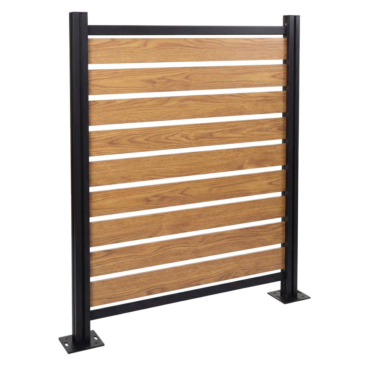 PROREGAL Alu Mülltonnen-Zaun HxBxT 130x110x6cm Basiselement Mülltonnenverkleidung Hellbraun Holzoptik Erweiterbar