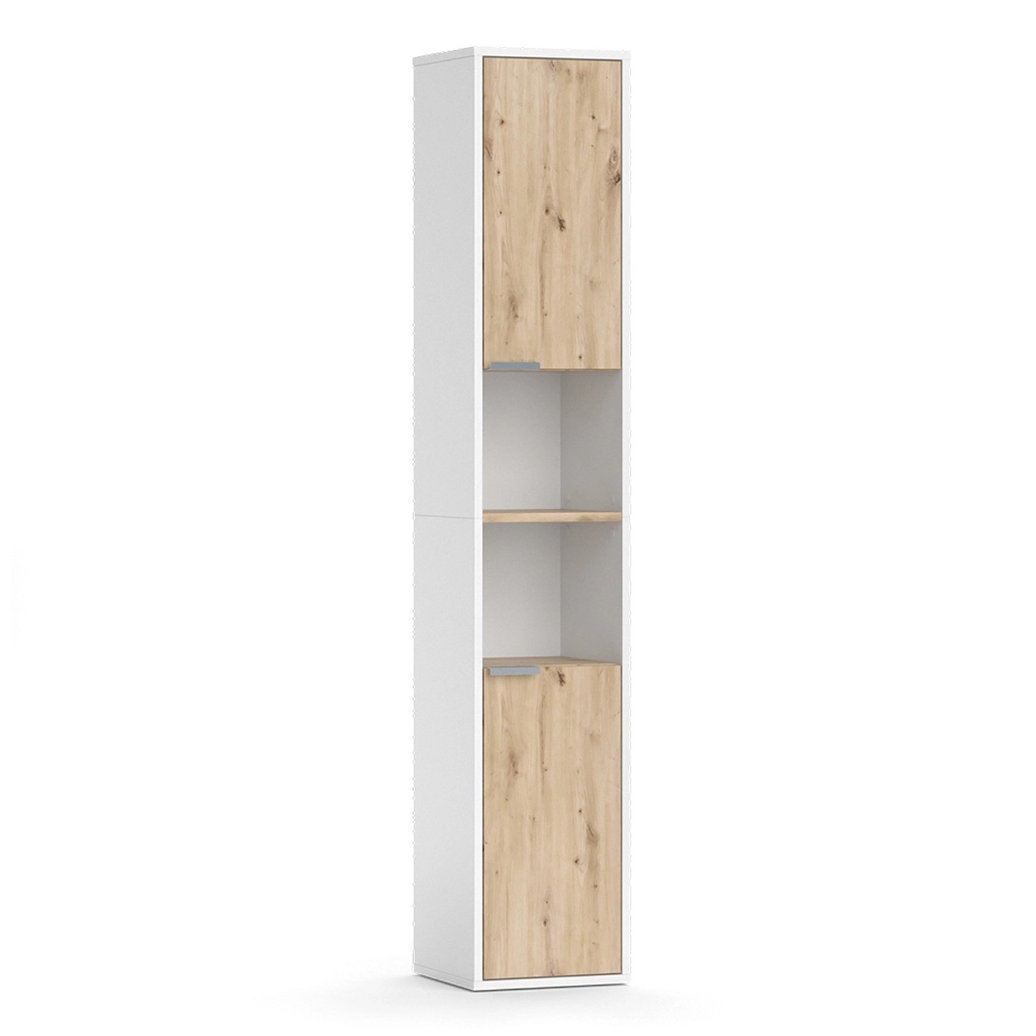 Vicco Badschrank Henri Weiß 30 x 165 cm mit Türen und Offenen Fächern günstig online kaufen