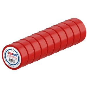 HOROZ Isolierband 19 mm x 9 m PVC Rot Elektro Isolierklebeband Selbstklebend Stark Haftend 10 Stück