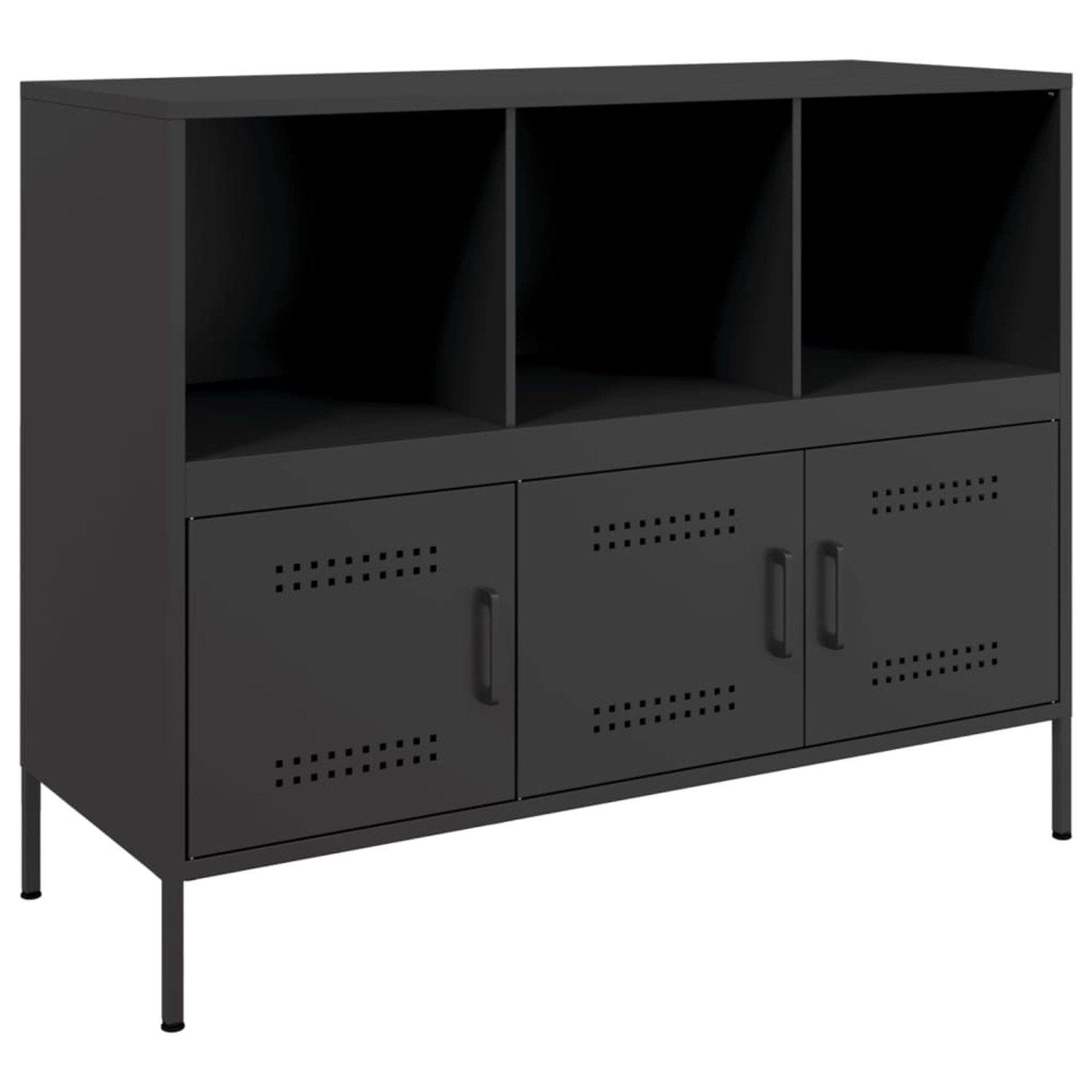 vidaXL Sideboard Schwarz 100,5x39x79 cm Stahl 843090 günstig online kaufen
