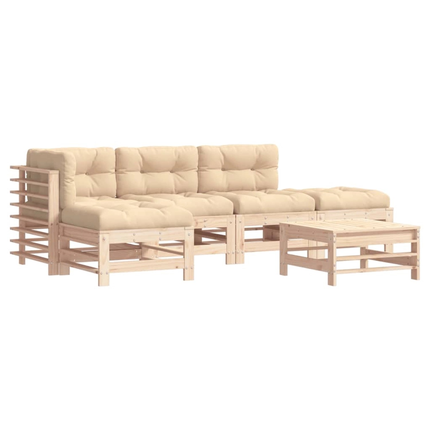 vidaXL 6-tlg Garten-Lounge-Set mit Kissen Massivholz Modell 6 günstig online kaufen