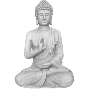 60 cm Buddha Figur für Garten & Haus, Polyresin, beruhigende Haltung.