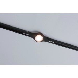 Schwarzer Paulmann Urail Linienverbinder mit LED für Schienensysteme.