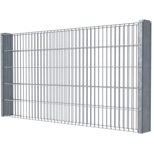 Floraworld Zaungabione Basis-Set, verzinkt, 83cm, zum Einbetonieren. Gartenzaun mit zwei Pfosten und Zaunmatten.