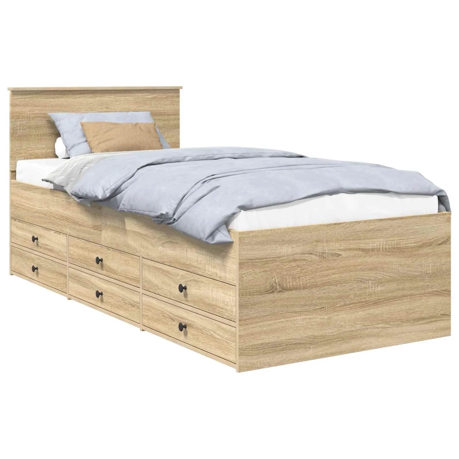 vidaXL Tagesbett Sonoma Eiche und Schwarz 90 x 190 cm Holzwerkstoff 3408524