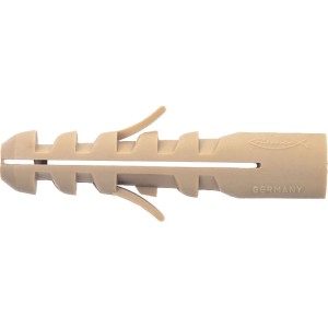Hochwertiger Fischer M 12 S Nylon-Spreizdübel für metrische Schrauben. Beiger Dübel für sichere Verankerung.