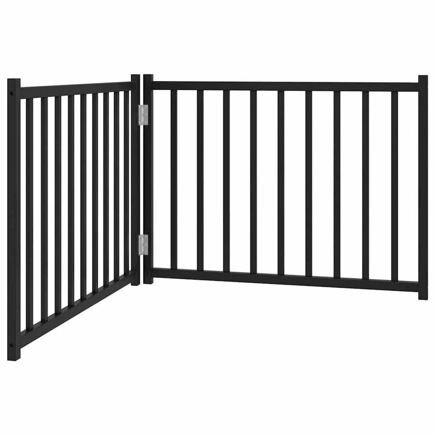vidaXL 2 Tlg Hundetor Faltbar Schwarz 160 cm Massivholz Tanne 352288