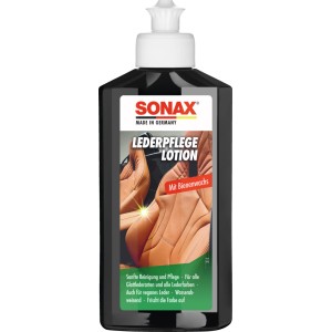 Sonax Lederpflegelotion 250ml für die Autopflege. Reinigt, pflegt und schützt Glattleder.