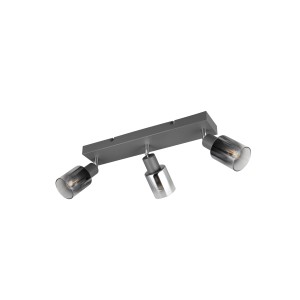 Moderner Reality Strahler Cadiz in Anthrazit mit drei chrombedampften Spots.