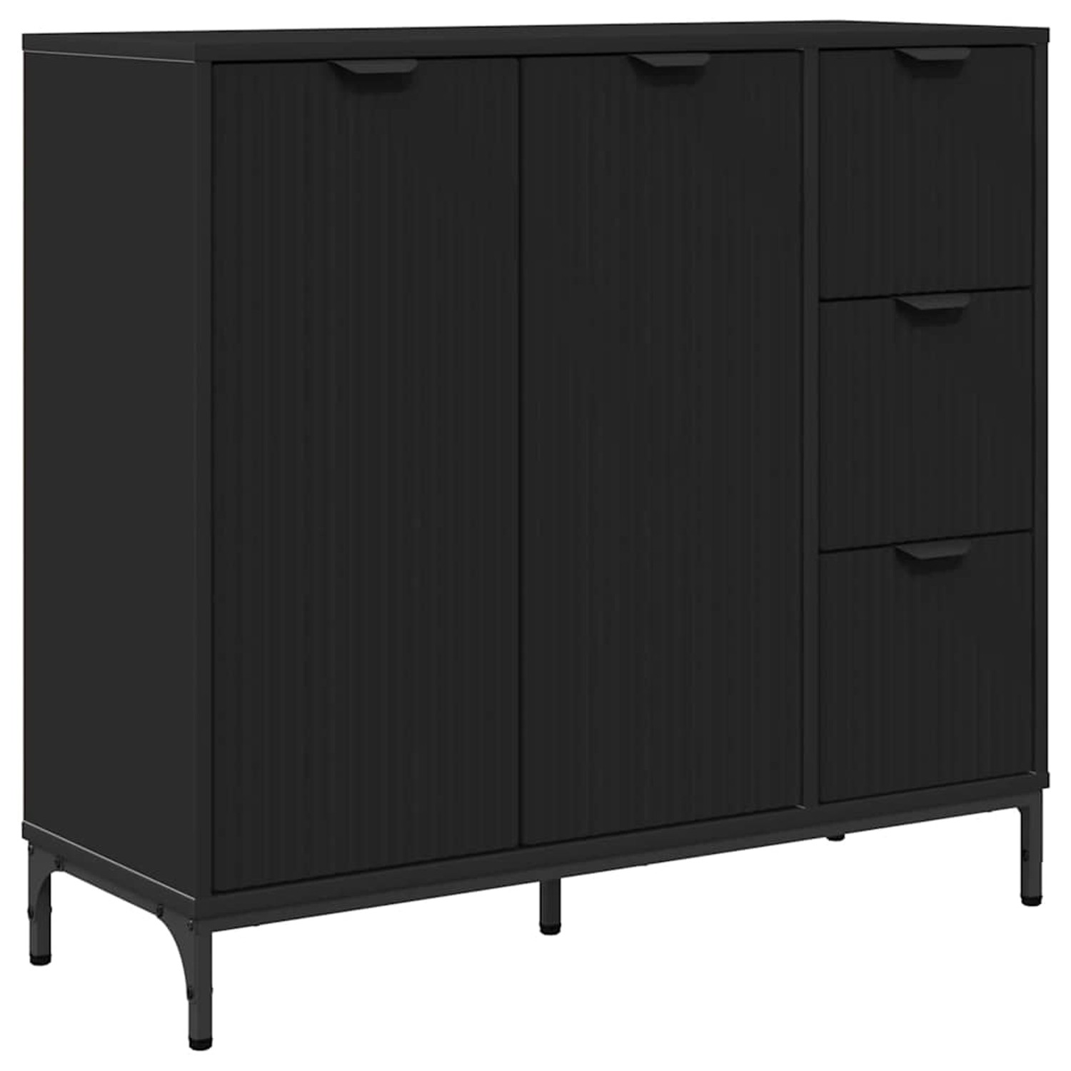 vidaXL Sideboard Schwarz 89,5 x 33 x 82 cm Holzwerkstoff 883455 günstig online kaufen