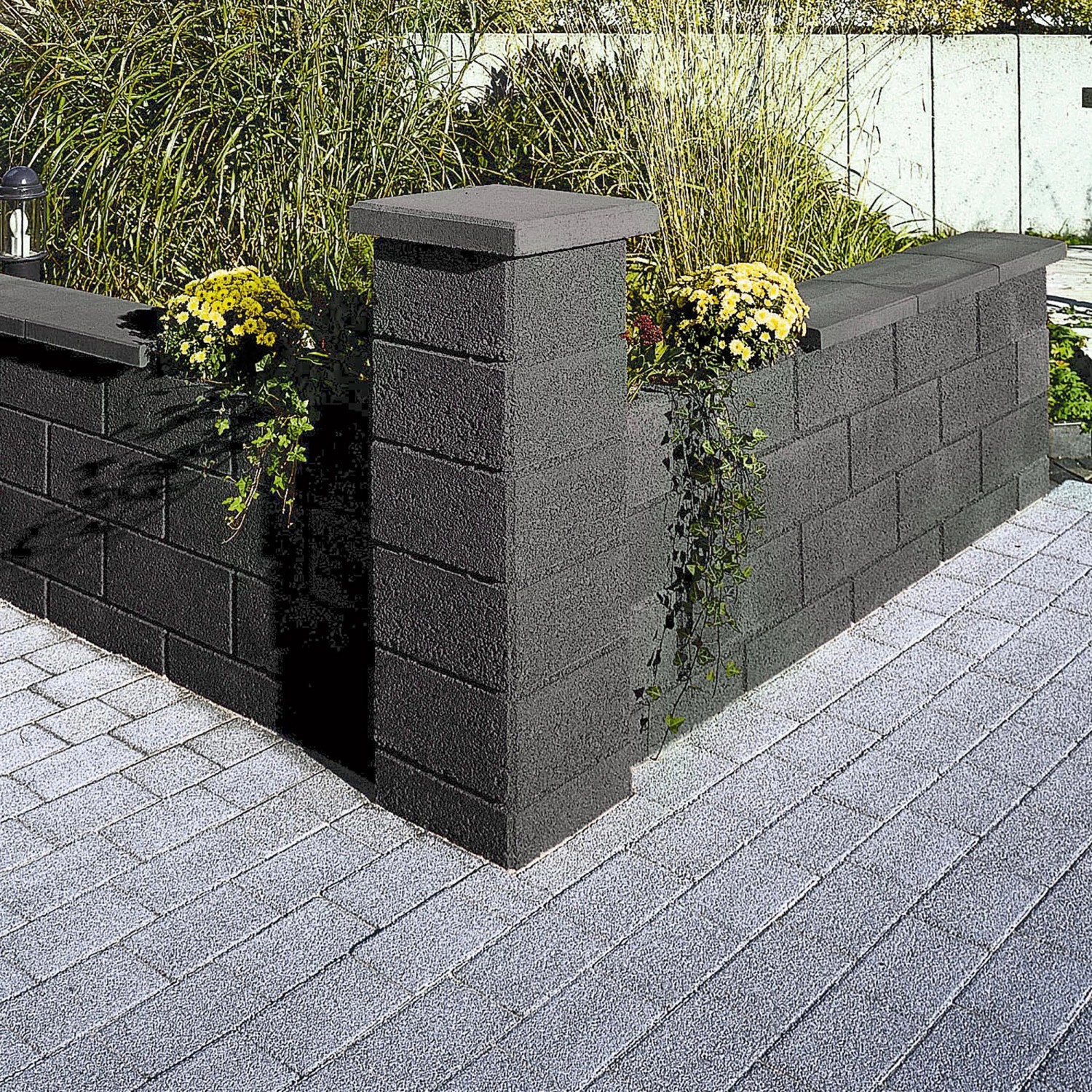 Kann Gartenmauer Normalstein Anthrazit 50 x 20 x 25 cm OBI