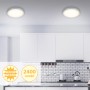 Briloner LED-Deckenleuchte Chrom Matt, 24,5W, warmweiß in Küche.