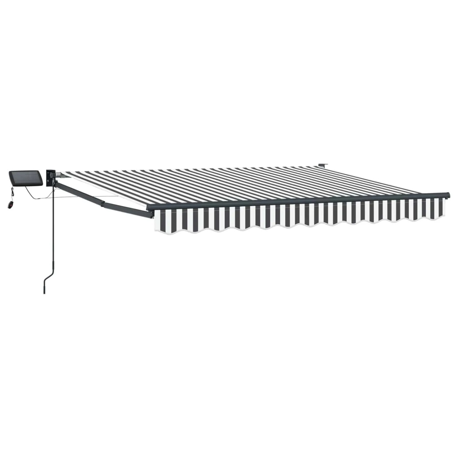 vidaXL Manuelle Gelenkarmmarkise mit LEDs Anthrazit und Weiß 3,5 x 2 m 3419386