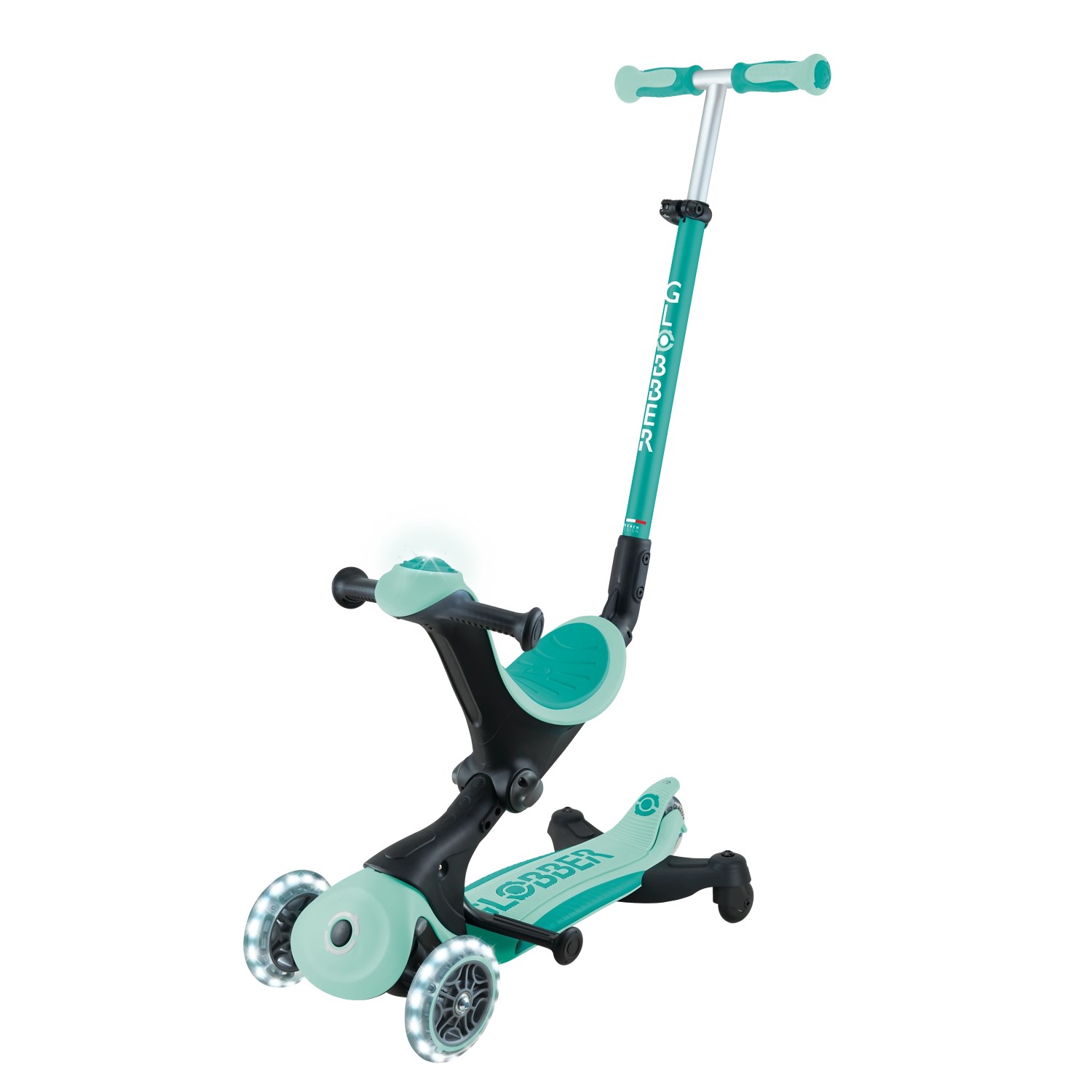 Globber Go-Up Deluxe Lights 360 3 in 1 Aufsitzrad Laufrad Scooter 120/80mm günstig online kaufen