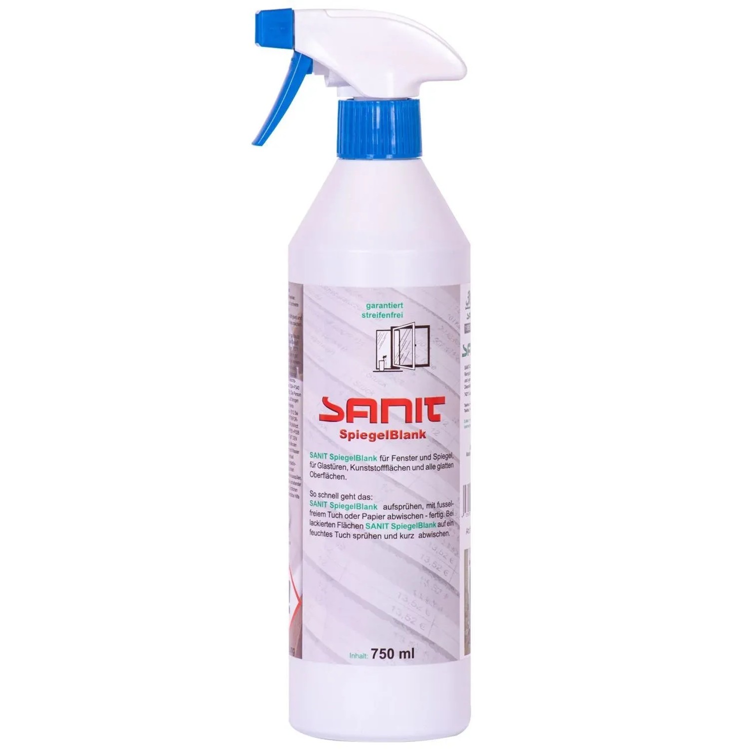 Sanit Spiegel Blank Glasreiniger 750 ml In Kunststoffflasche