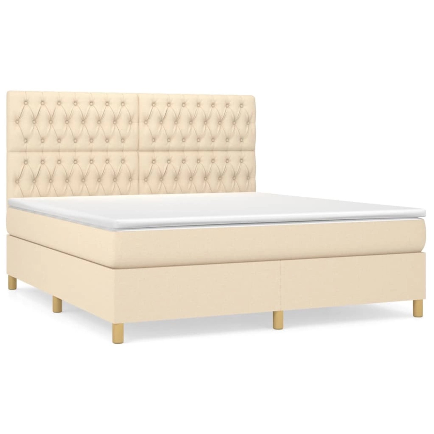 vidaXL Boxspringbett Boxspringbett mit Matratze Creme 180x200 cm Stoff Bett günstig online kaufen