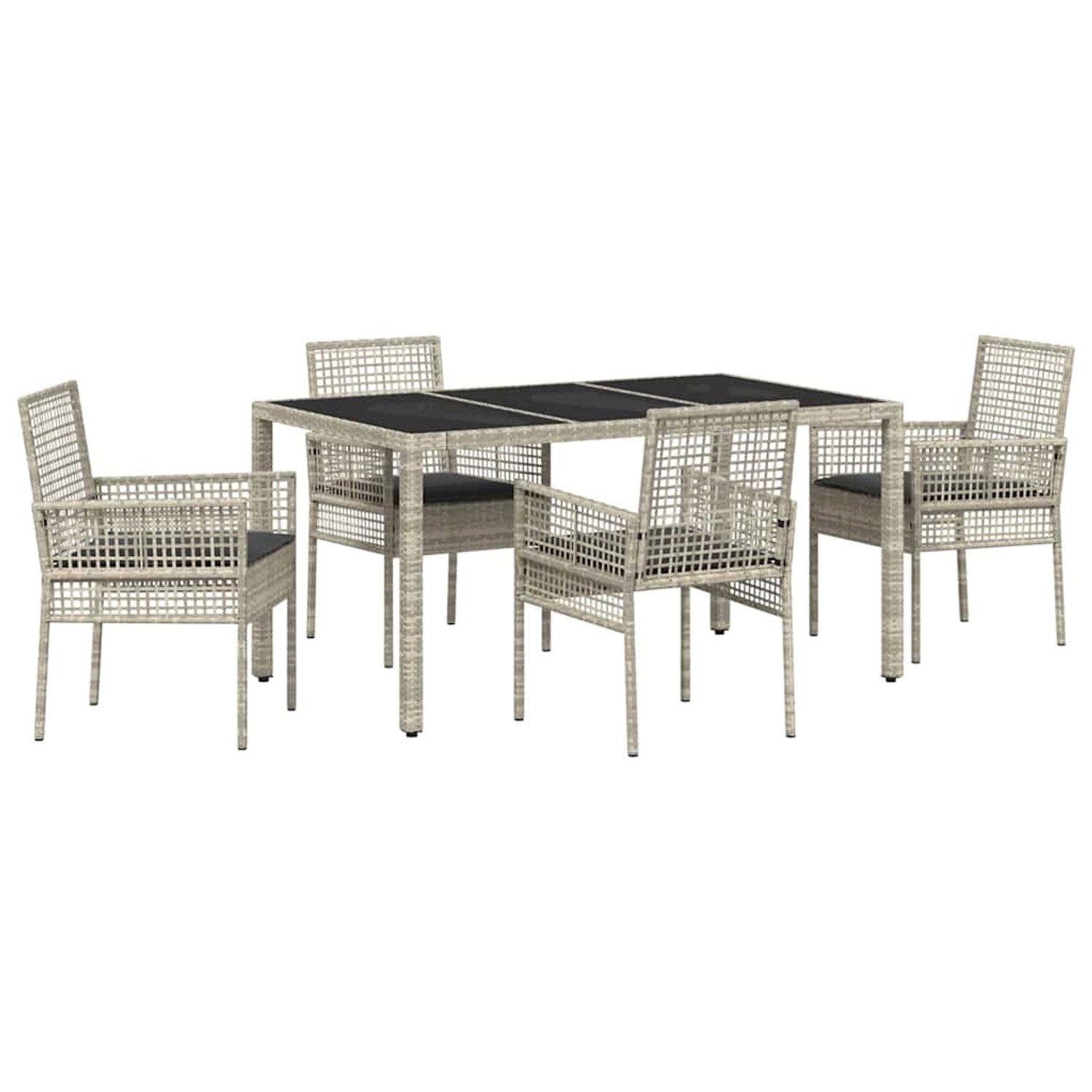 vidaXL Garten Essgruppe 5-Tlg Hellgrau Poly Rattan 3334897 günstig online kaufen