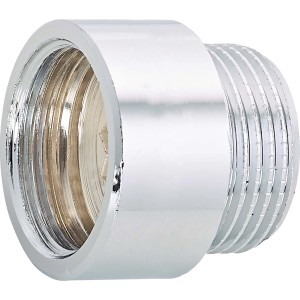 Hahnverlängerung, 24,1/26,4 mm, Messing verchromt, 15 mm, für Gewindefittings.