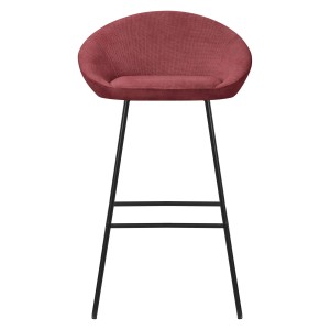 ML-Design Barhocker 2er Set, roter Stoffbezug, 75 cm Sitzhöhe.