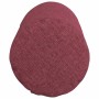 Weinrotes Bolsterkissen aus Stoff mit feiner Webstruktur, zylindrisch geformt. Ideal als Zierkissen.
