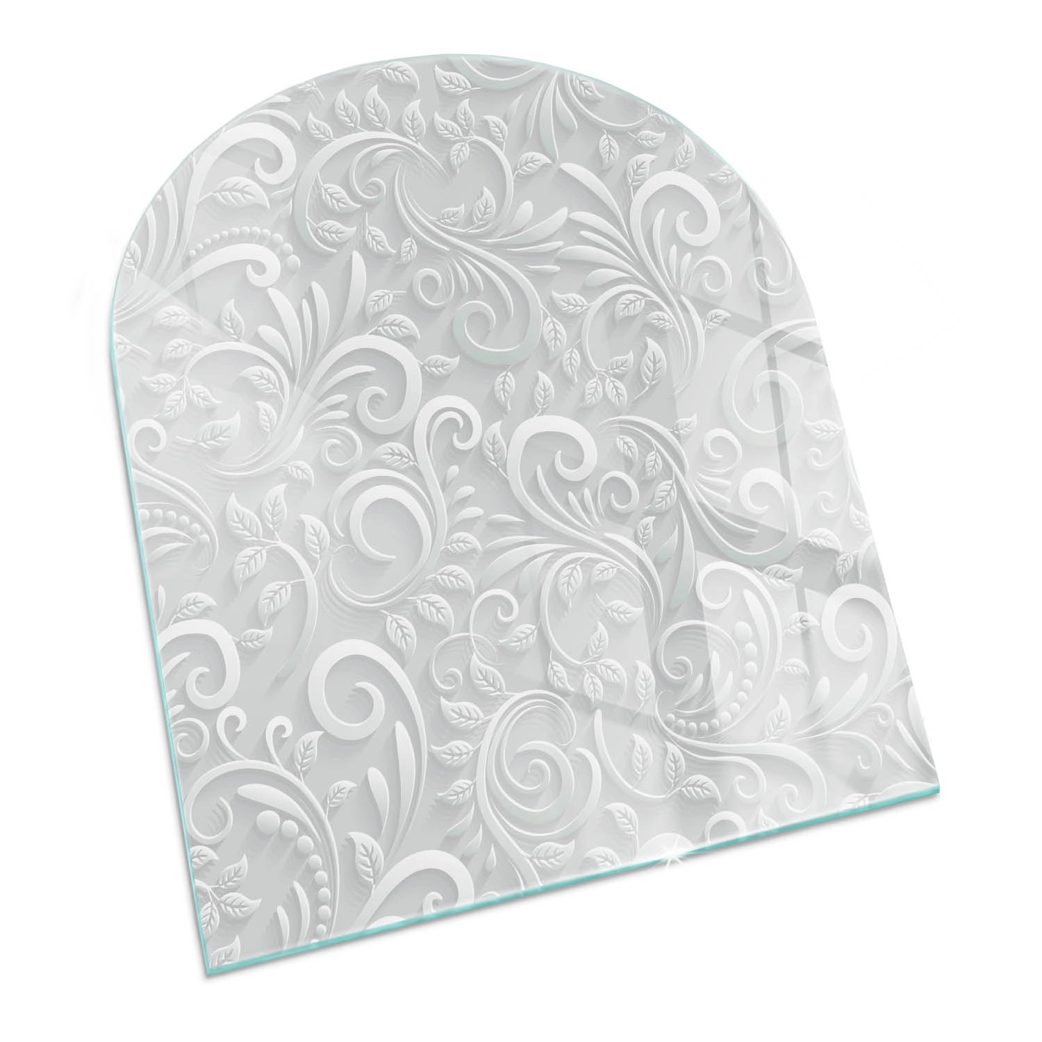 Tulup Glasplatte für Kamin Elegantes Pflanzenmuster Glasplatte unter Kamin günstig online kaufen