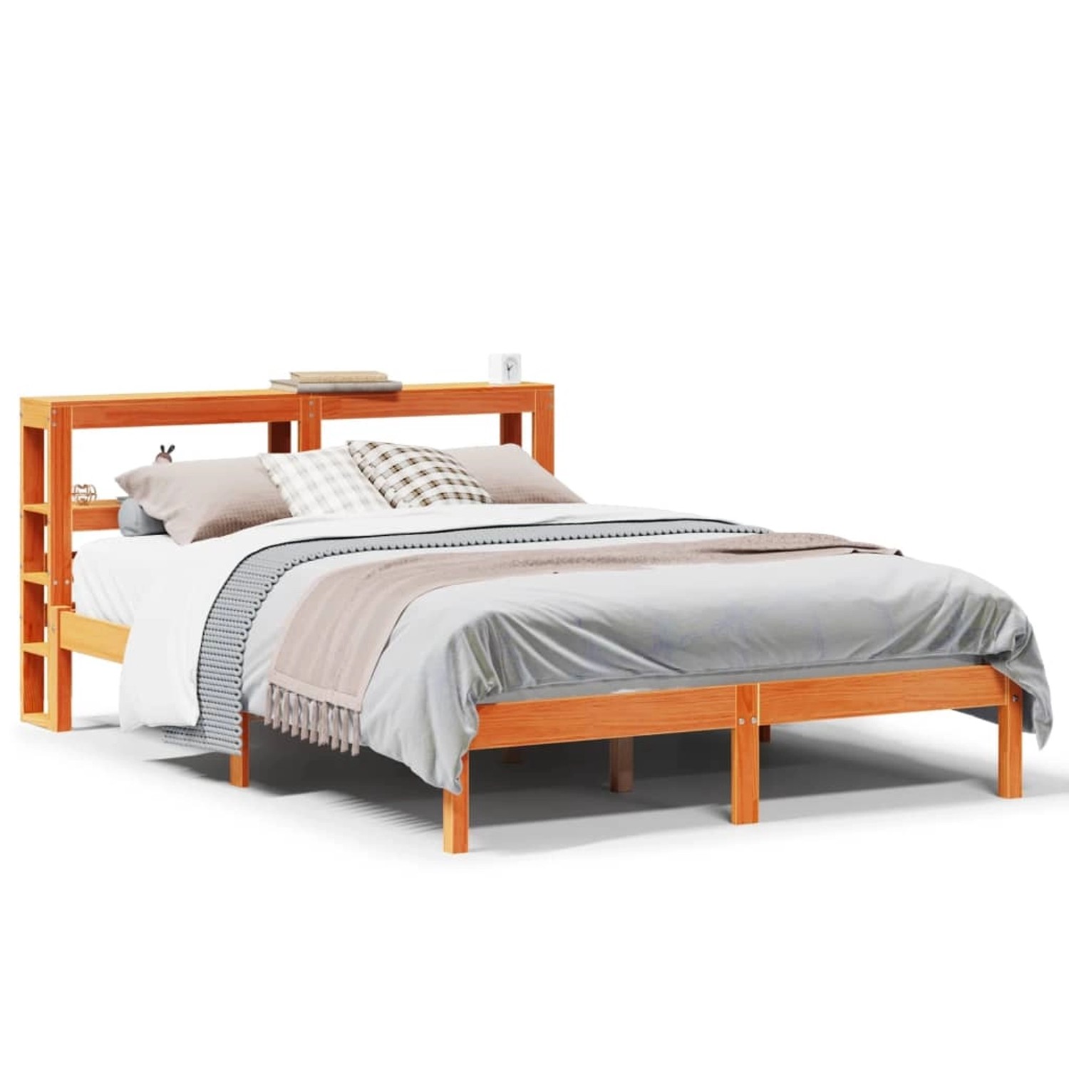 vidaXL Bettgestell mit Kopfteil ohne Matratze Wachsbraun 160x200 cm 3305742 günstig online kaufen
