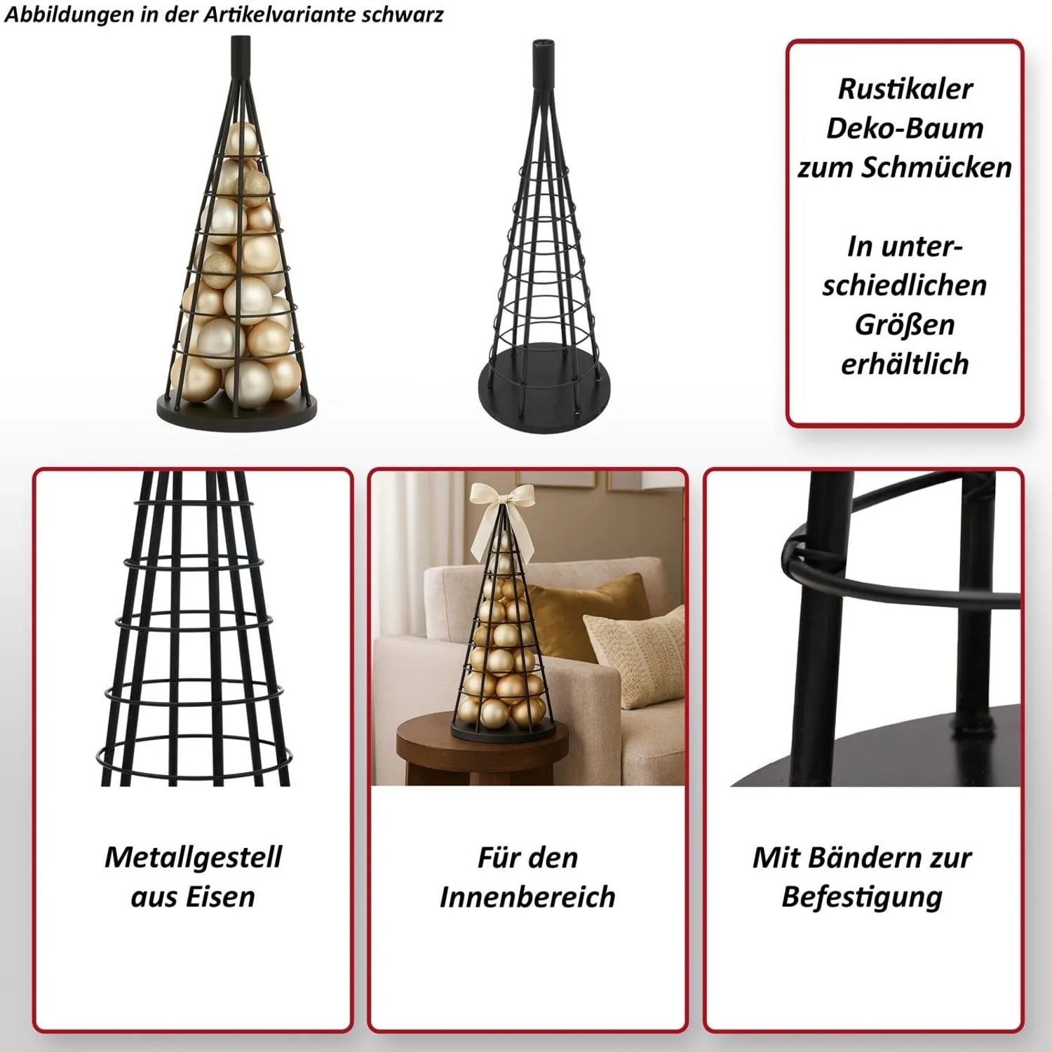 MCW Deko-Baum O91 Metall 60cm Goldfarben_2
