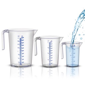 BigDean 3 Messbecher 500 ml 1 L 2 L Bruchsicher Temperaturbeständig