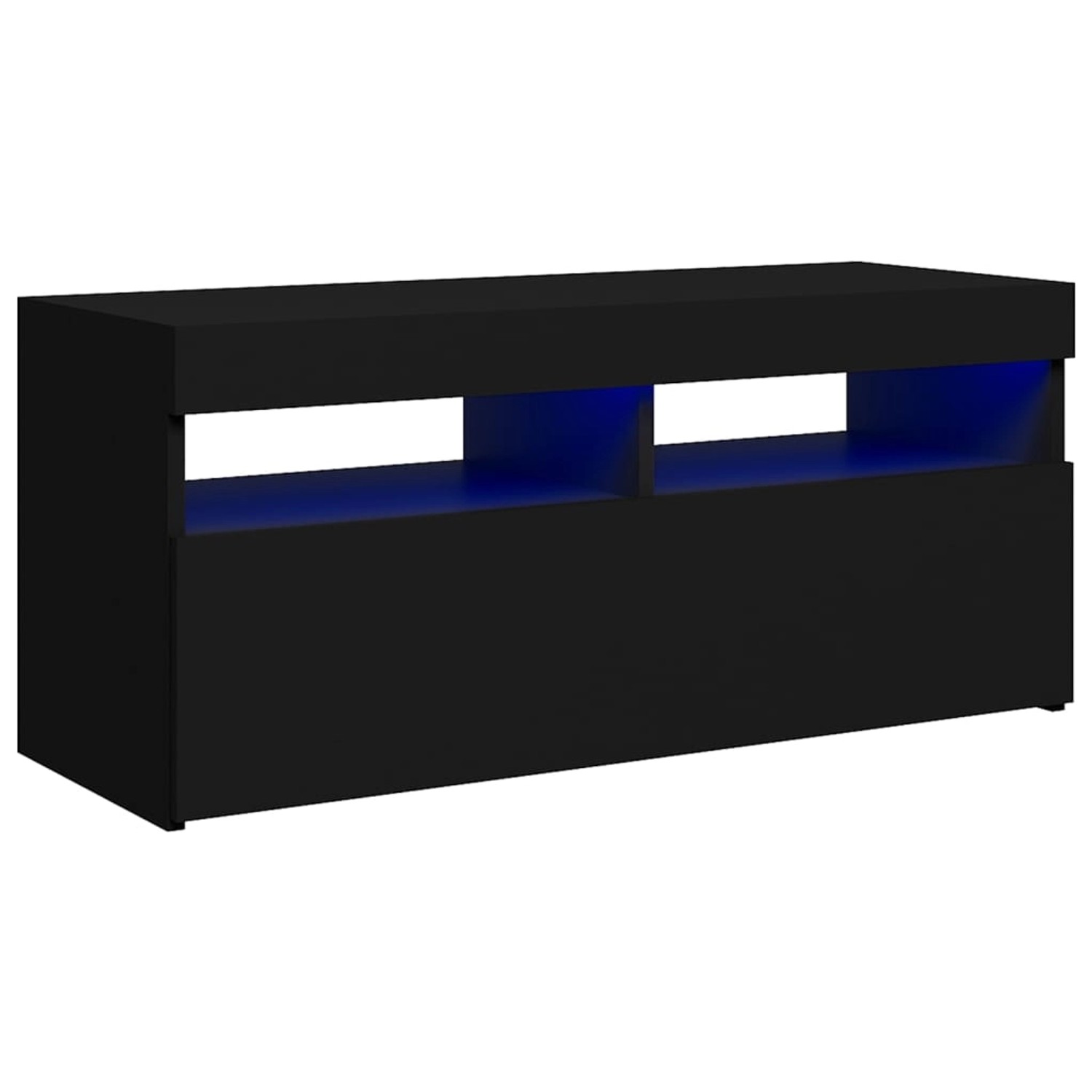 vidaXL TV-Schrank TV-Schrank mit LED Leuchten Schwarz 90x35x40 cm Lowboard günstig online kaufen