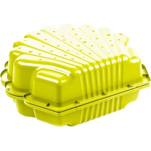 Gelbe SwingKing Sandmuschel, geschlossen. Ideal als Sandkasten oder Ballbox.