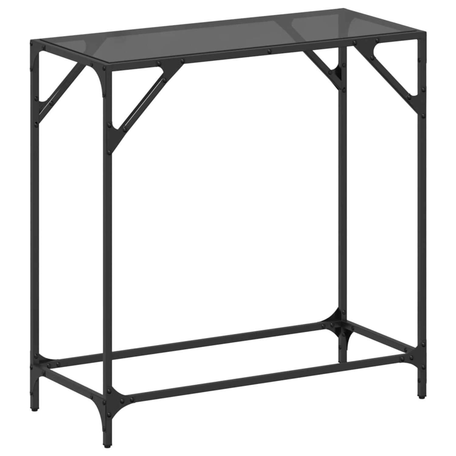 vidaXL Konsolentisch mit Glasplatte Schwarz 80x35x81 cm Stahl 846019 günstig online kaufen