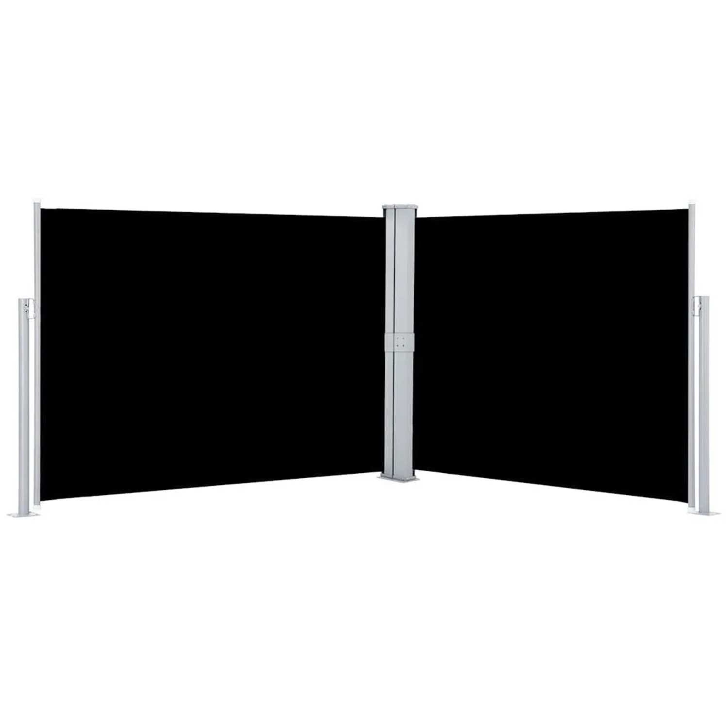 vidaXL Ausziehbare Seitenmarkise Schwarz 140 x 1000 cm 48484