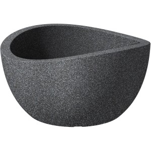 Scheurich Pflanzschale Wave Globe Bowl, Ø 39 cm, Schwarz Granit, für Innen- und Außenbereich.