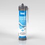 Knauf Sanitär-Silikon, dunkelbraun, 300ml Kartusche. Speziell für Bad und Dusche, schützt vor Schimmel.