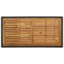 Schwarzer vidaXL Bartisch mit Regal, Akazienholzplatte, Poly Rattan, 120x60x110 cm, Tisch.