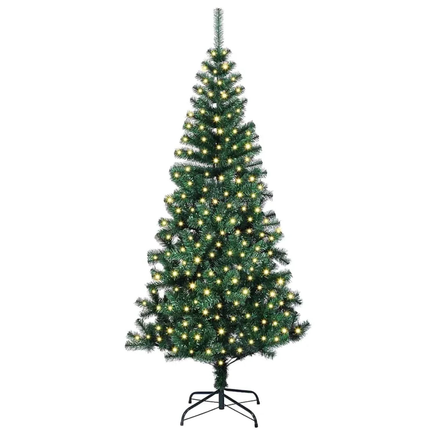 vidaXL Künstlicher Vorbeleuchteter Weihnachtsbaum Grün 210 cm 3396771
