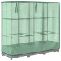 Hellgraues vidaXL Hochbeet mit Gewächshaus-Aufsatz und Rattan-Optik. Ideal für Garten, Balkon oder Terrasse.