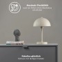 Beige LED Akku Tischleuchte 'Leuchtturm' kabellos, dimmbar. Innenleuchte für Nachttisch oder Wohnzimmer.