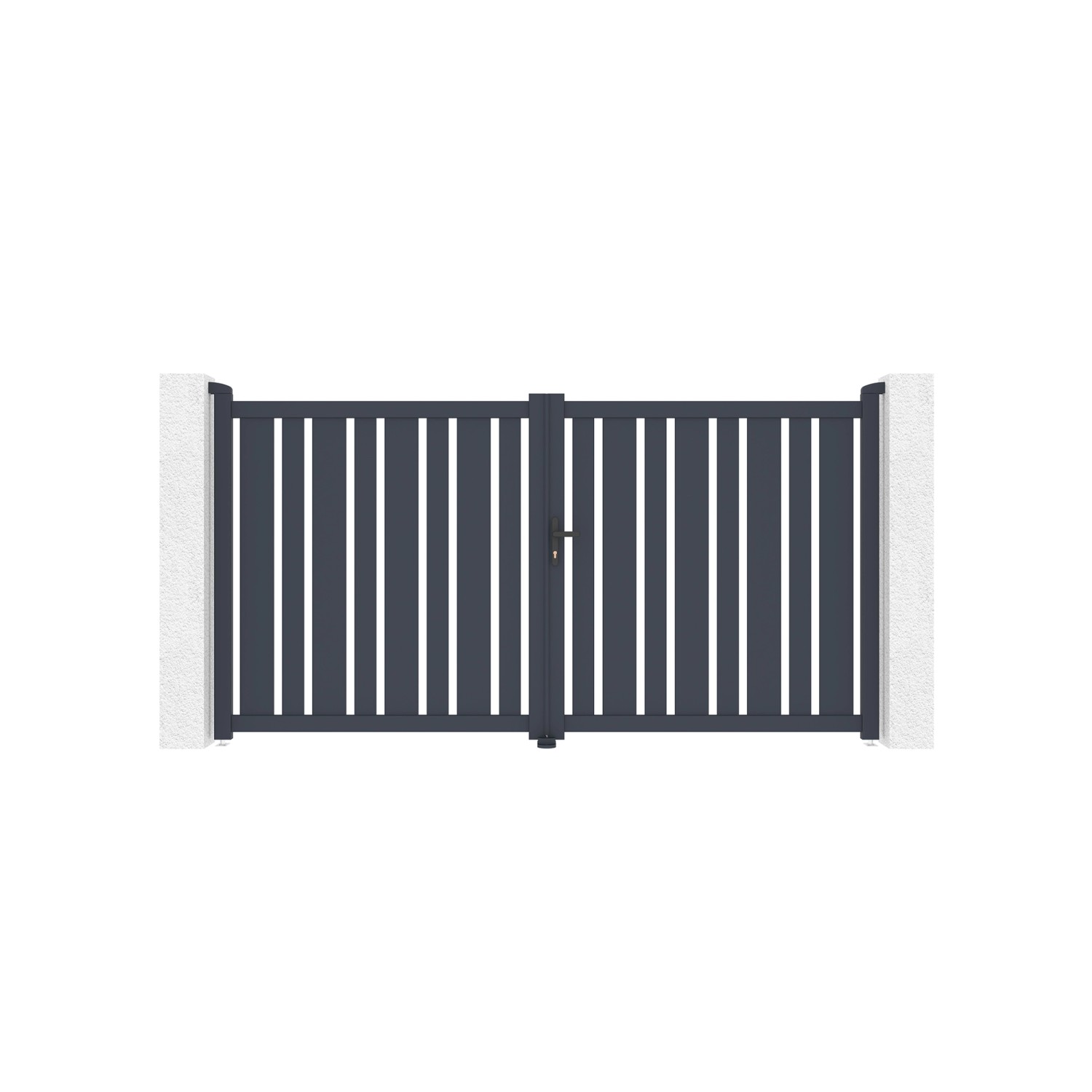 Casanoov Doppelflügeltor Aus Aluminium 3M Veymont H 160Cm Grau günstig online kaufen