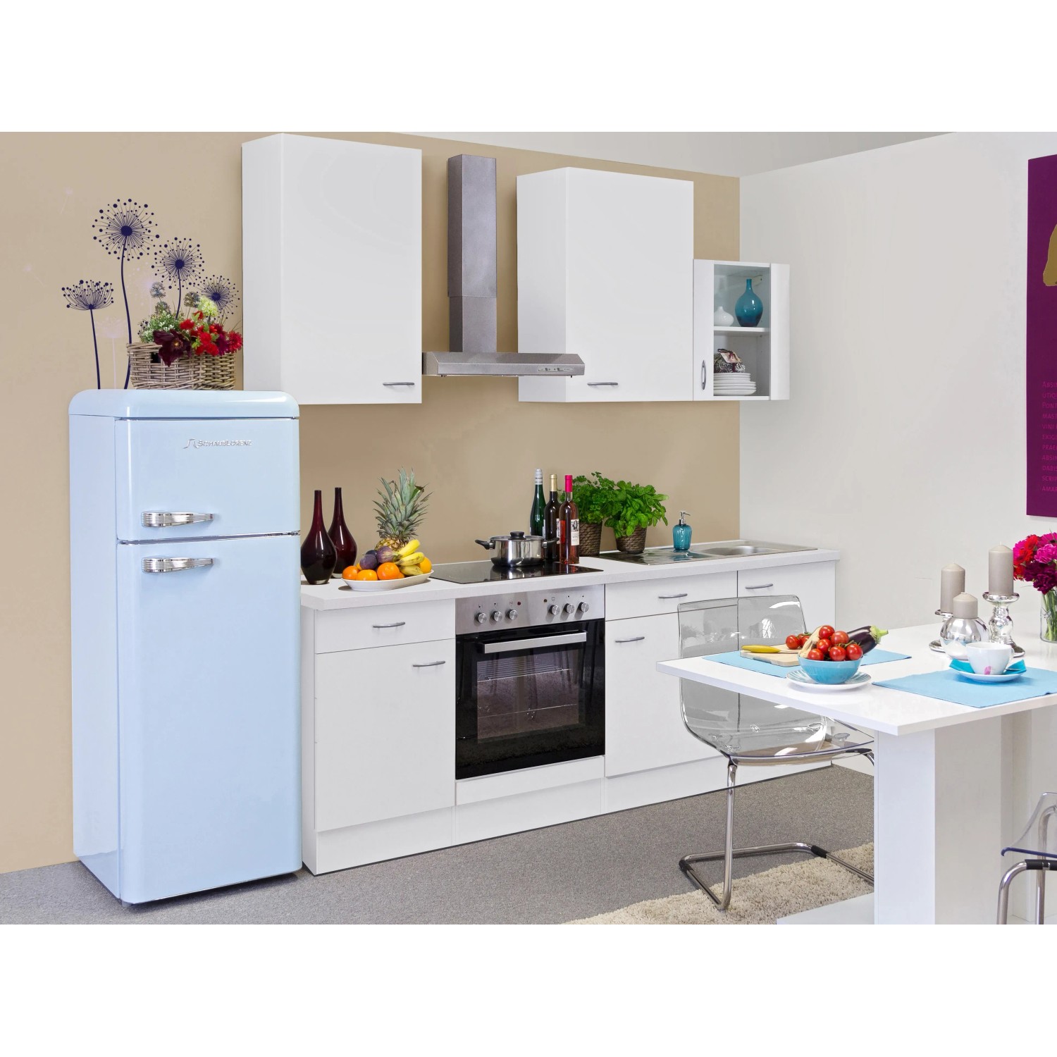 Flex-Well Classic Küchenzeile Wito 220 cm Weiß