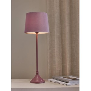 Elegante PR Home Tove Tischleuchte in Rosa mit Samt-Schirm, passend zu Innenleuchten.