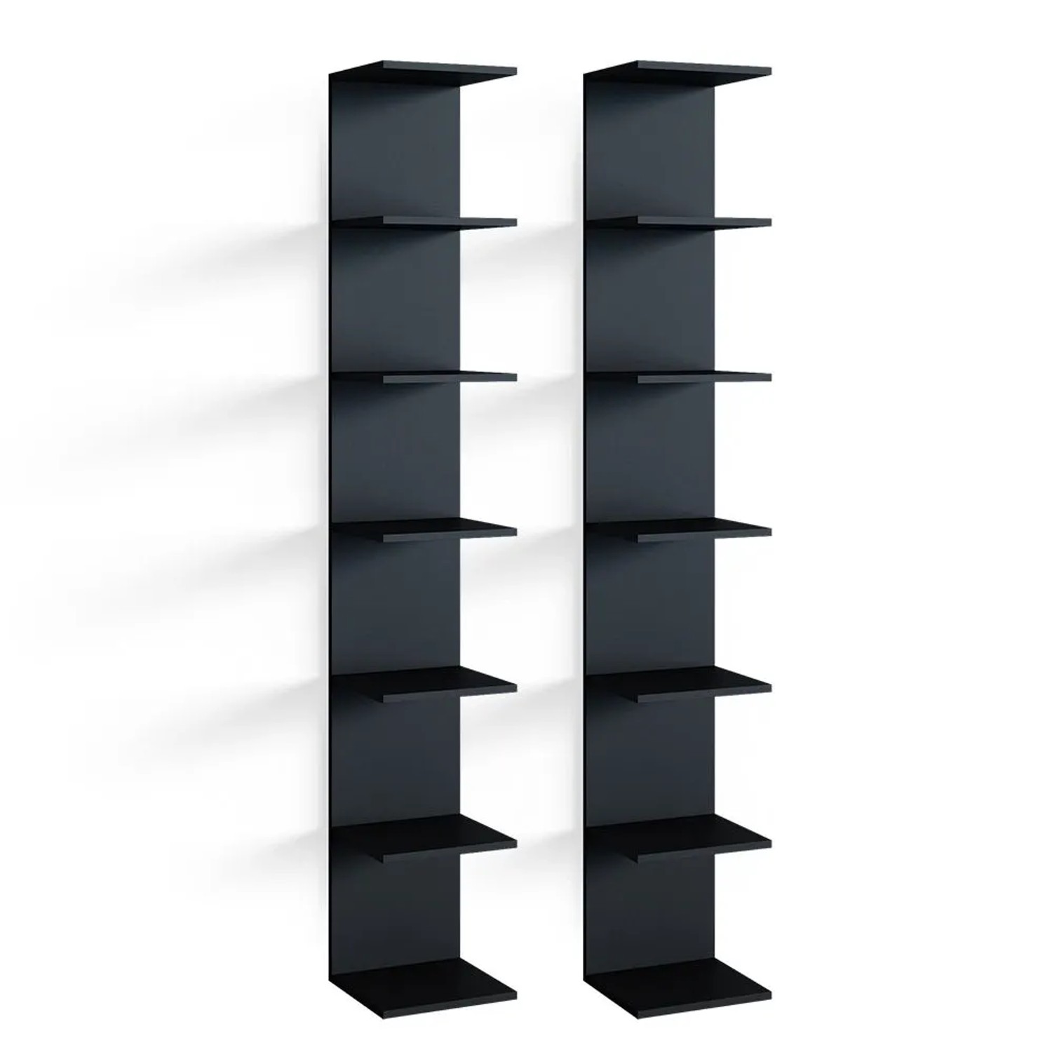 Vicco Wandregal Paolo Schwarz 30 x 190 2er Set Art Nr 35144